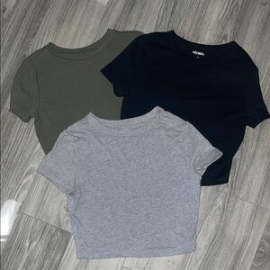 Set of 3 Wild Fable Cropped T-Shirts
